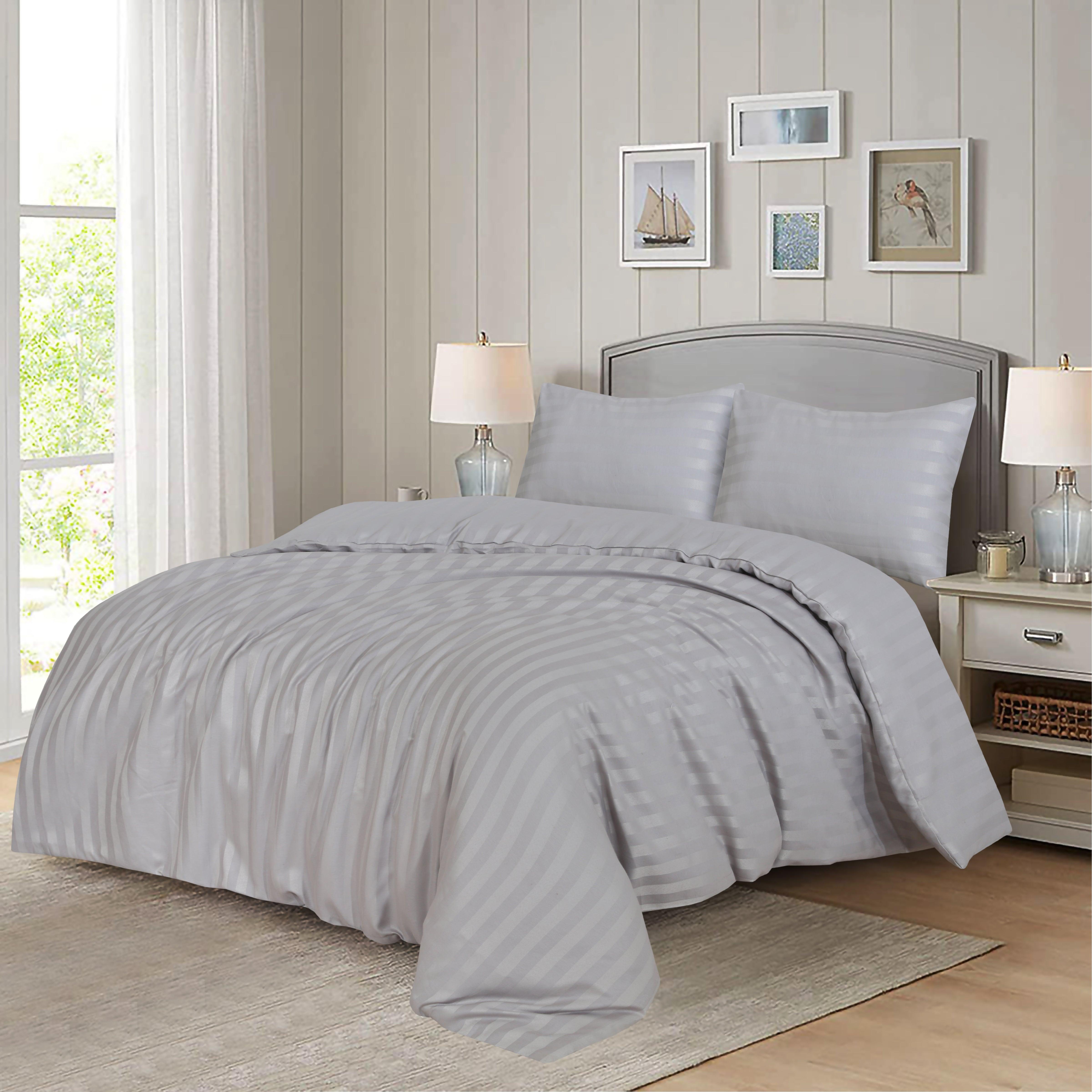 Microfiber Satin Stripe Duvet Cover Sets