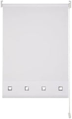 White Square Light Filtering Eyelet Roller Blinds