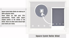 Charcoal Square Eyelet Light Filtering Roller Blinds