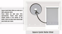 Light Grey Square Eyelet Light Filtering Roller Blinds