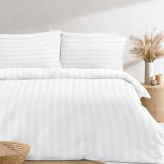 Cotton Satin Stripe Duvet Cover Set – Hotel Quality