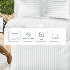 Cotton Satin Stripe Duvet Cover Set – Hotel Quality