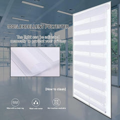 White Day & Night Zebra Roller Blinds - Light Control