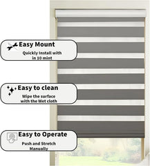 Grey Zebra Day & Night Roller Blinds – Light Control Shades
