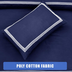 Polycotton Embroidered Bratta Hotel Quality Duvet Cover Set