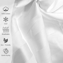 Cotton Satin Stripe Duvet Cover Set – Hotel Quality