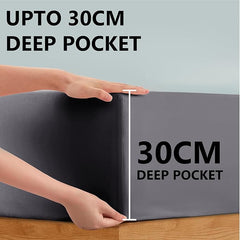 Fitted Sheet Cotton Charcoal 2