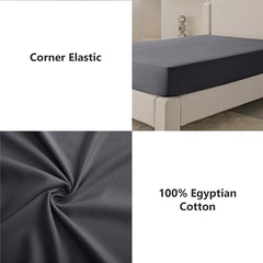 Fitted Sheet Cotton Charcoal 1