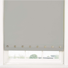 Light Grey Square Eyelet Light Filtering Roller Blinds