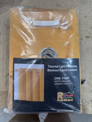 Ochre Microfiber Blackout Curtains – 2 Panels with Tie Backs (46"x72")