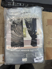 Black Microfiber Blackout Curtains – 1 Pair with Tie Backs (46"x 54")