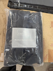 Black Microfiber Blackout Curtains – 1 Pair with Tie Backs (46"x 54")