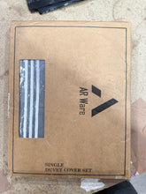 Microfiber Embroidered Bratta Set with 2 Pillowcases - Single ( Charcoal Base / White Embroidery Lines ) (Copy)