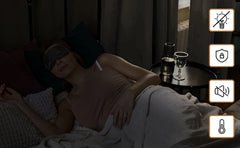 Room showing light-blocking effect of black blackout curtains