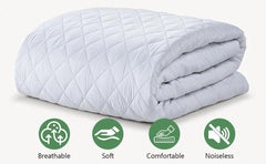 Breathable polyester fabric mattress protector with smooth finish