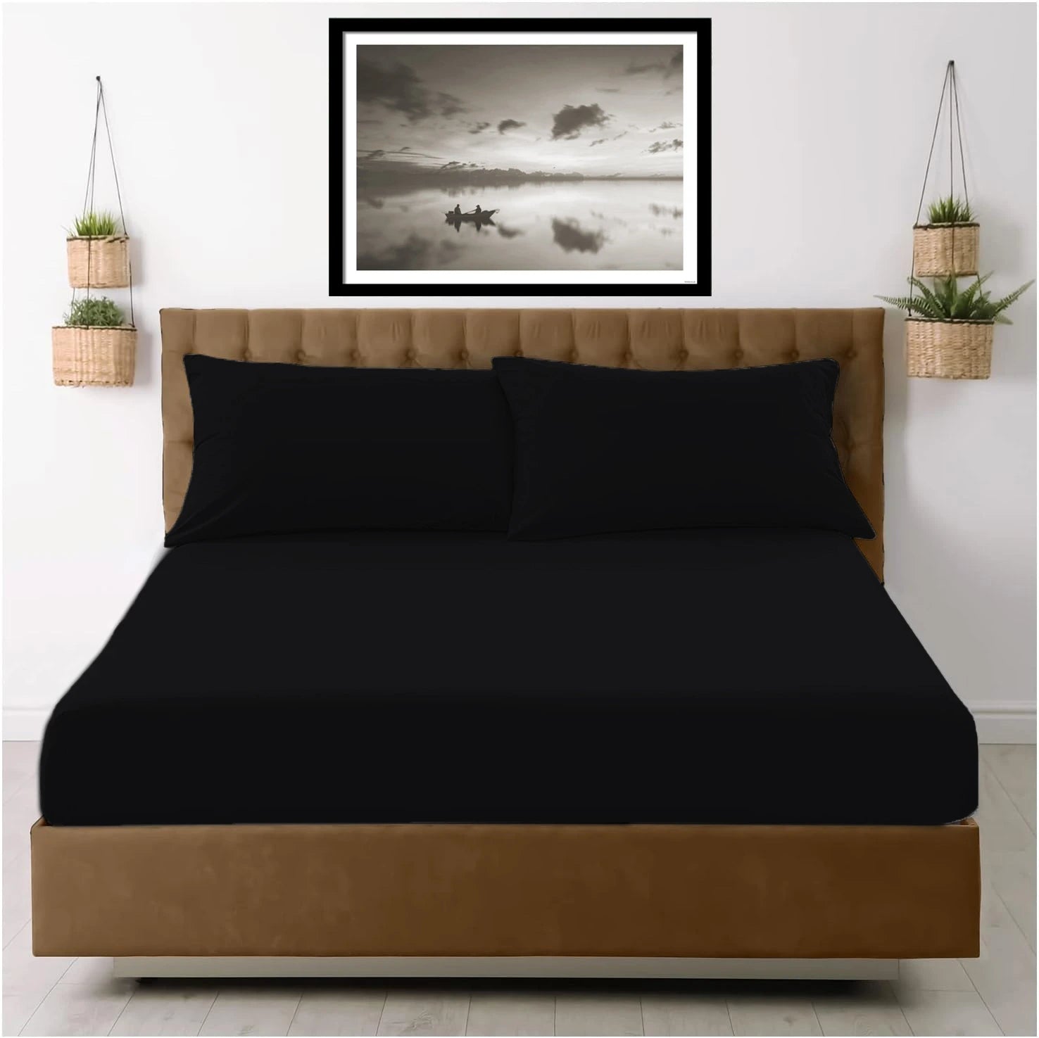 Soft microfiber fitted sheet with 30cm deep pocket