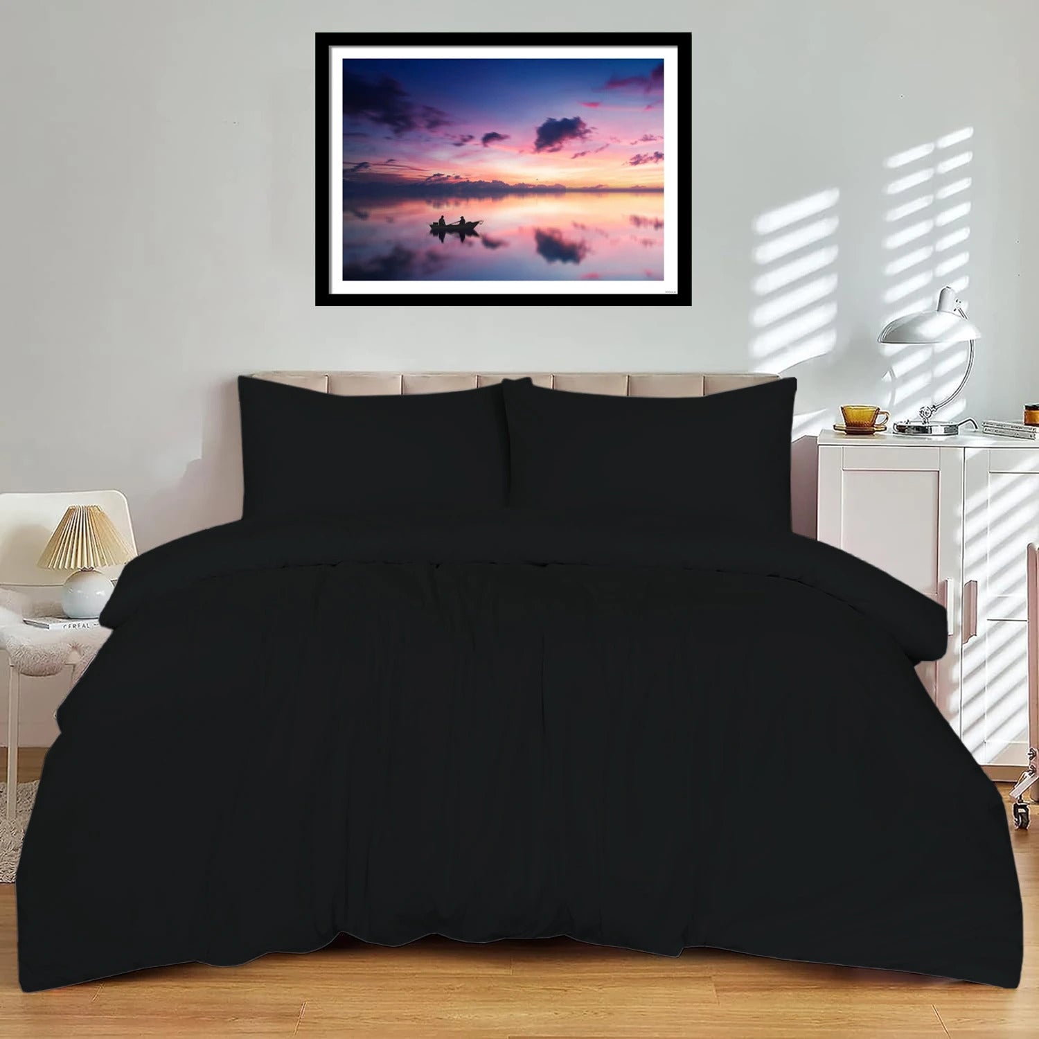 Plain Microfiber Duvet Cover Set + Pillowcases