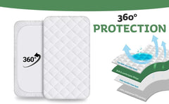 Close-up of quilted design on noiseless microfiber protector