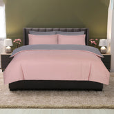 Microfiber Reversible Duvet Cover Set Blush/Grey
