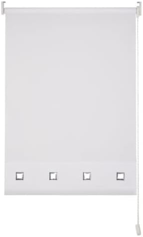 White Square Light Filtering Eyelet Roller Blinds