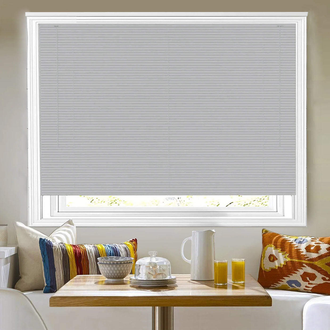 Grey PVC Venetian Blinds 25mm Slats Trimmable Window Blind