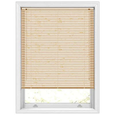 Natural PVC Venetian Blinds 25mm Slats Wood Grain Effect Window Blind