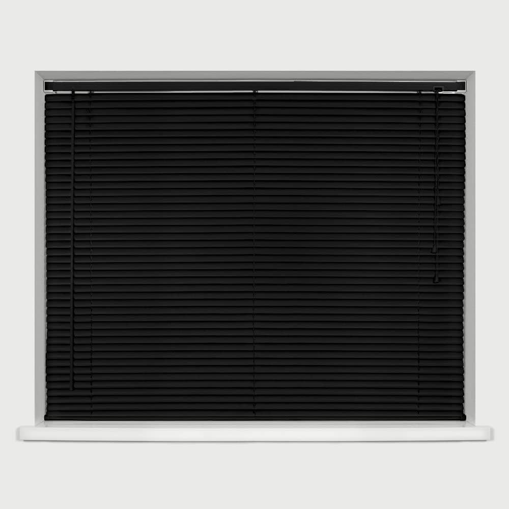 Black PVC Venetian Blinds 25mm – Trimmable & Sleek
