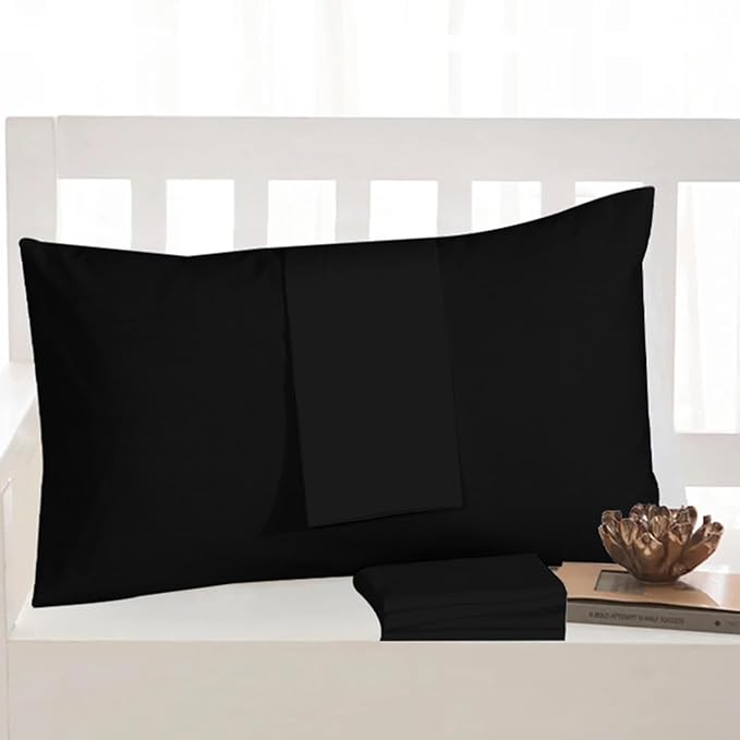 4 Pack Egyptian Cotton Pillowcases – Soft & Cool