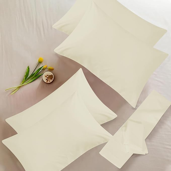 4 Pack Egyptian Cotton Pillowcases – Soft & Cool