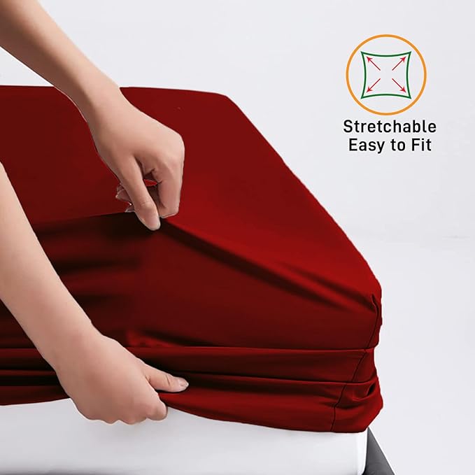 25cm Microfiber Soft Elastic Fitted Bed Sheet