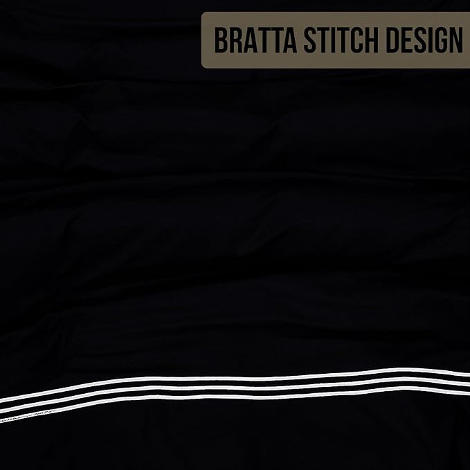 Microfiber Embroidered Bratta Duvet Cover Set Black 1