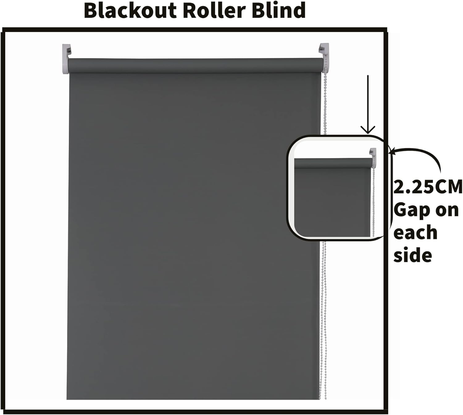 Dark Grey Thermal Blackout Roller Blind – UV Shield