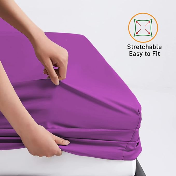 25cm Microfiber Soft Elastic Fitted Bed Sheet
