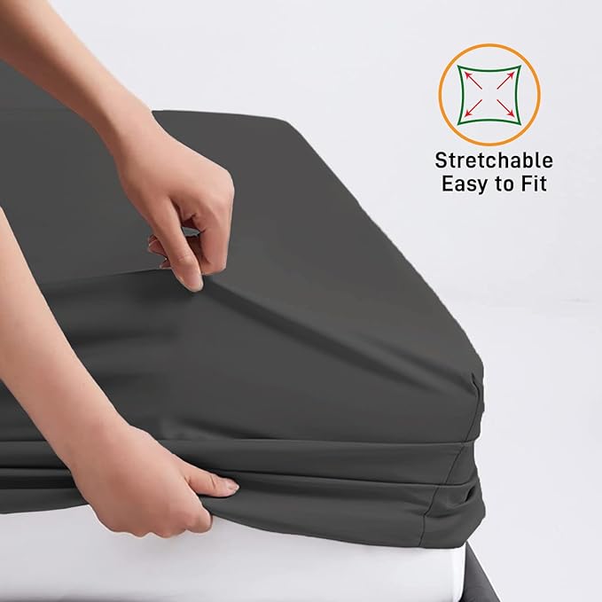 25cm Microfiber Soft Elastic Fitted Bed Sheet