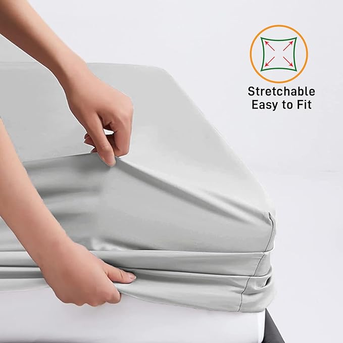 25cm Microfiber Soft Elastic Fitted Bed Sheet