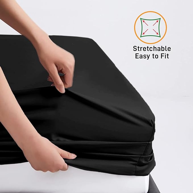 25cm Microfiber Soft Elastic Fitted Bed Sheet