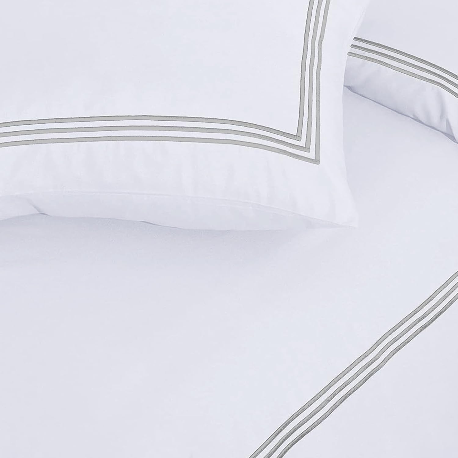Polycotton Embroidered Bratta Hotel Quality Duvet Cover Set