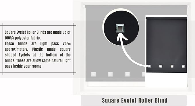 Black Eyelet Roller Blinds – Light Filtering Design