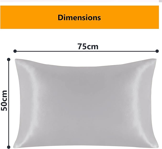 2 Pack Satin Silk Pillowcases – 50x75cm, Soft & Cool