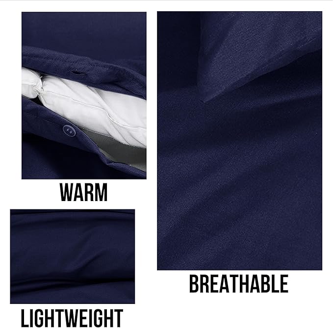 Microfiber Embroidered Bratta Duvet Cover Set Navy Whie 4