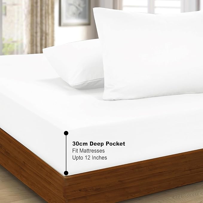 Soft 30cm Microfiber Fitted Sheet – Deep Pocket Bedding