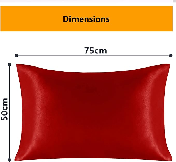 2 Pack Satin Silk Pillowcases – 50x75cm, Soft & Cool