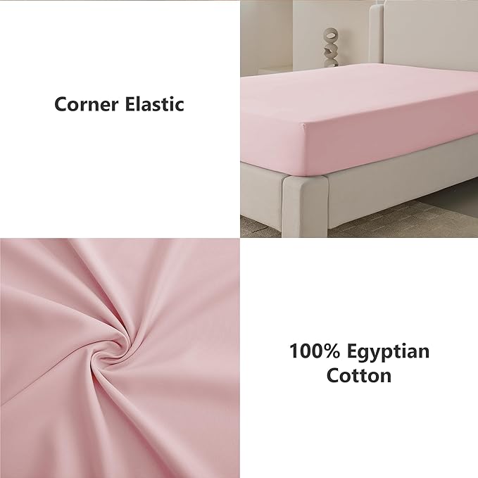 Fitted Sheet Cotton Blush Pink 3