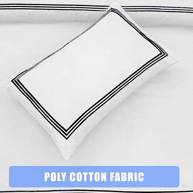 Polycotton Embroidered Bratta Hotel Quality Duvet Cover Set