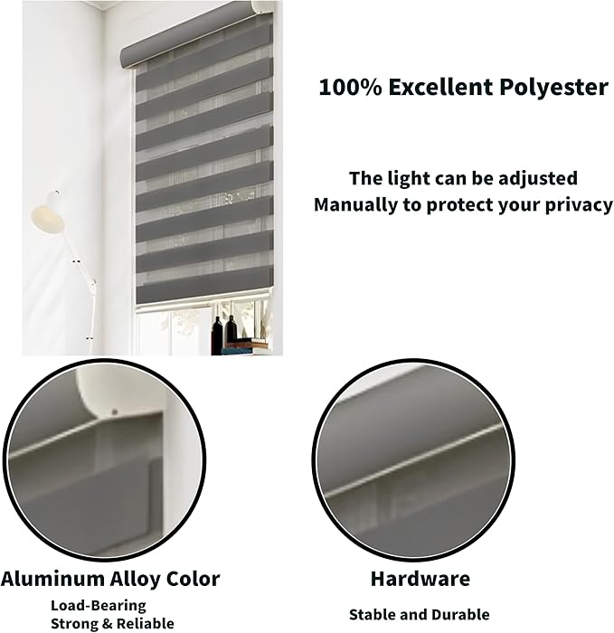 Grey Zebra Day & Night Roller Blinds – Light Control Shades