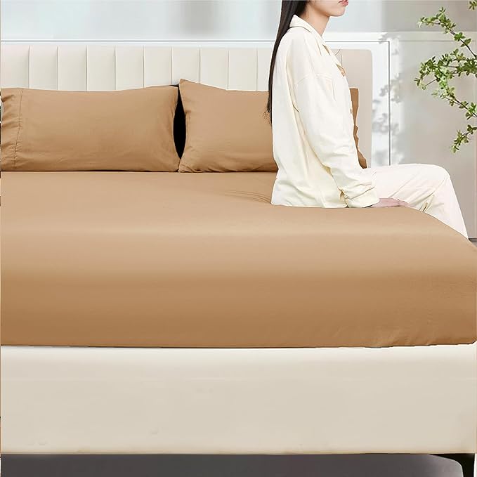 Fitted Sheet Cotton beige 1