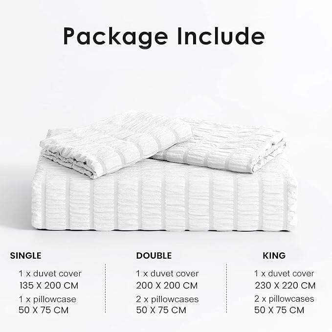 Hotel Quality Polycotton Seersucker Duvet Cover