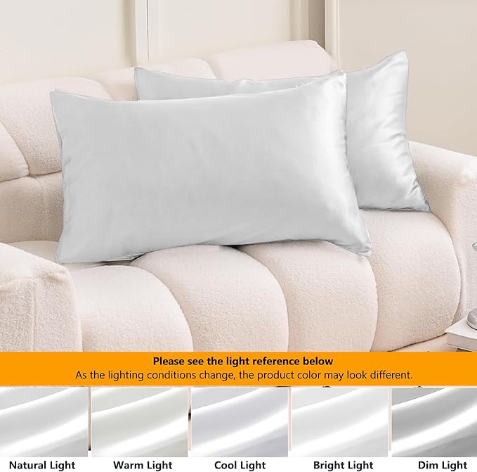 2 Pack Satin Silk Pillowcases – 50x75cm, Soft & Cool