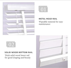 White Faux Wood Venetian Blinds with 50mm Slats