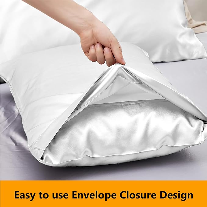 2 Pack Satin Silk Pillowcases – 50x75cm, Soft & Cool